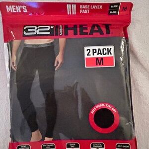 2-Pack Men's 32 Degree Heat Black Base Layer Pants- Size M